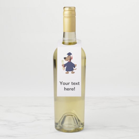 Afstudeerhond clipart flessenhanger (Op fles)