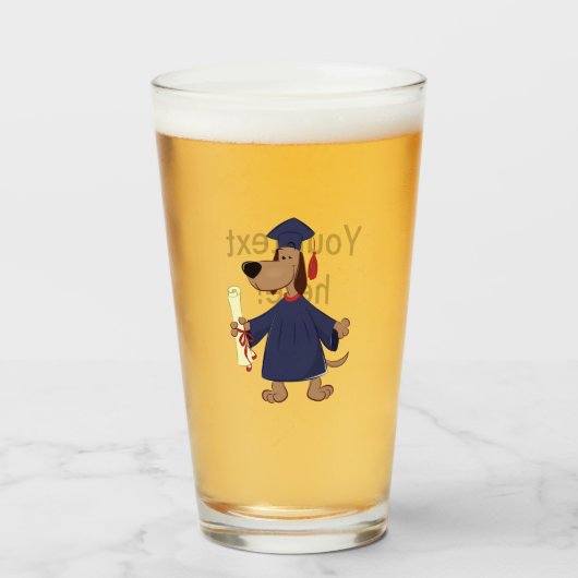 Afstudeerhond clipart glas (Voorkant gevuld)