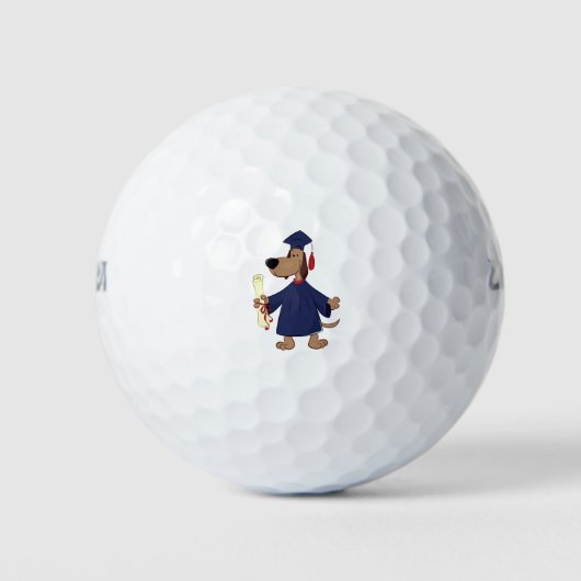 Afstudeerhond clipart golfballen (Voorkant)