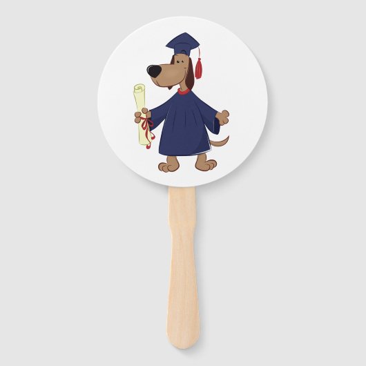 Afstudeerhond clipart handwaaier (Voorkant)