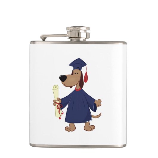 Afstudeerhond clipart heupfles (Voorkant)