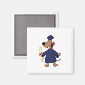 Afstudeerhond clipart magneet (Voorkant / Achterkant)