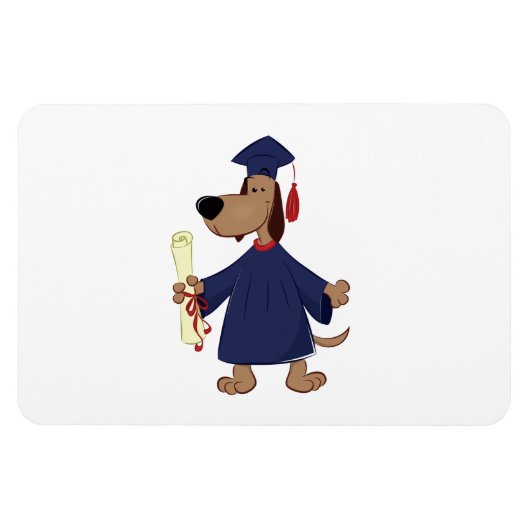 Afstudeerhond clipart magneet (Horizontaal)