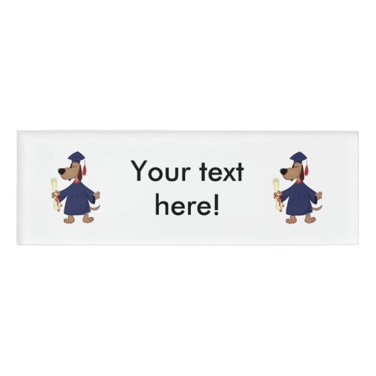 Afstudeerhond clipart naambadge (Voorkant)