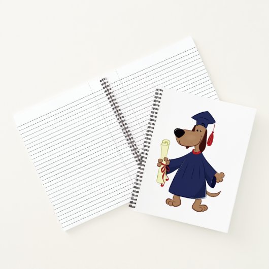 Afstudeerhond clipart notitieboek (Binnen)