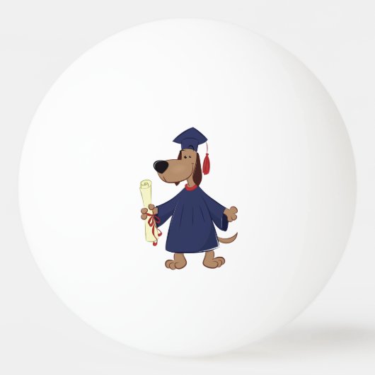 Afstudeerhond clipart pingpongbal (Achterkant)