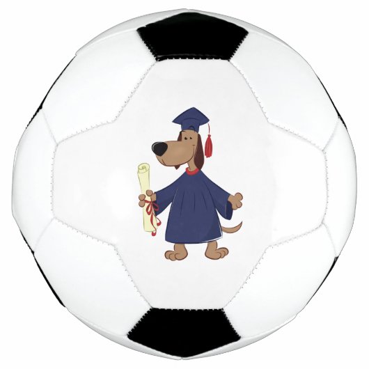 Afstudeerhond clipart voetbal (Voorkant)