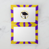 Afstudeeringsplak met diplomatie - Goud en Paarse Aankondiging (Binnen)