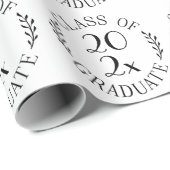Afstudeerjaar Chic Zwart Wit Typografie Cadeaupapier (Rol Hoek)