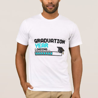 Afstudeerjaar Ladende Retro Pixel Art Gamer Ontwer T-shirt