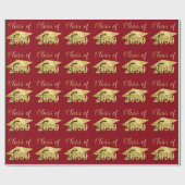 Afstudeerjaar Rood Metallic Goud Jaar van de klas Cadeaupapier (Vlak)
