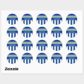 Afstudeerjaar Strepen Ronde Sticker (Vel)