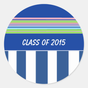 Afstudeerjaar Strepen Ronde Sticker