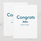 afstudeerjongen naam toevoegen gefeliciteerd datum kaart (Voorkant / Achterkant)