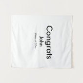 afstudeerjongen voeg naam felicitaties datum jaar  wandkleed (Voorkant (horizontaal))