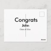 afstudeerjongen voeg naam toe gefeliciteerd datum  briefkaart (Achterkant)