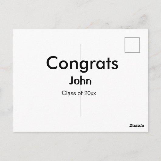 afstudeerjongen voeg naam toe gefeliciteerd datum  briefkaart (Achterkant)