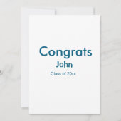 afstudeerjongen voeg naam toe gefeliciteerd datum kaart (Achterkant)