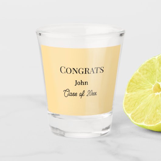 afstudeerjongen voeg naam toe gefeliciteerd datum  shot glas (Voorkant)