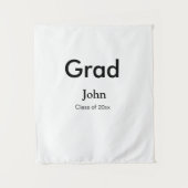 afstudeerjongen voeg naam toe gefeliciteerd datum  wandkleed (Voorkant)