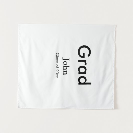 afstudeerjongen voeg naam toe gefeliciteerd datum  wandkleed (Voorkant (horizontaal))