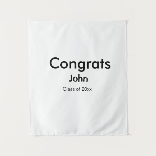 afstudeerjongen voeg naam toe gefeliciteerd datum  wandkleed (Voorkant)