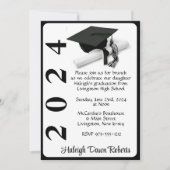 Afstudeerkaart Cap & Diploma 5x7 Zwart & Wit Afstu Kaart (Voorkant)