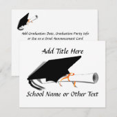 Afstudeerkaart met diploma aankondiging (Voorkant / Achterkant)