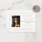 Afstudeerkaart van de gouden klas van 2025 notitiekaartje (Voorkant / Achterkant in situ)