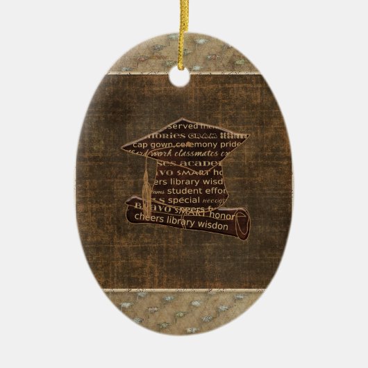 Afstudeerkap & diploma, Afstuderen Word Design Keramisch Ornament (Voorkant)