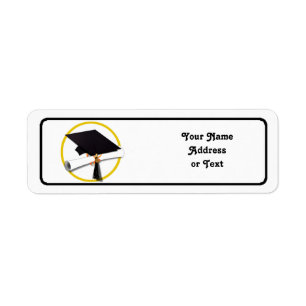 Afstudeerkap en diploma etiket