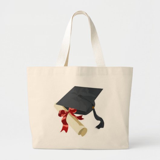 Afstudeerkap en diploma grote tote bag (Voorkant)