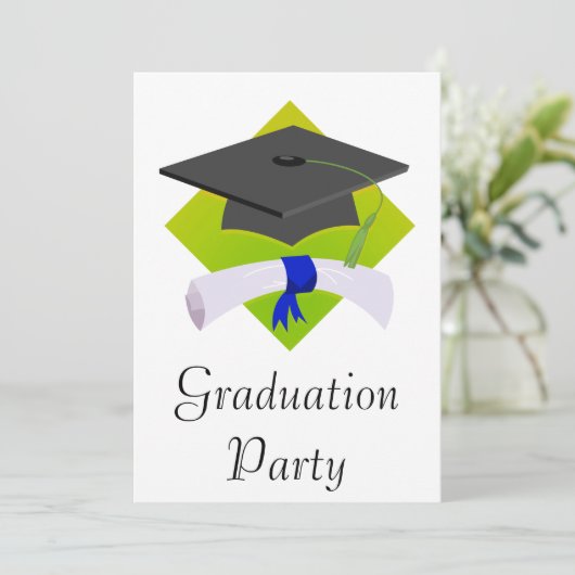 Afstudeerkap en diploma kaart (Staand voorkant)