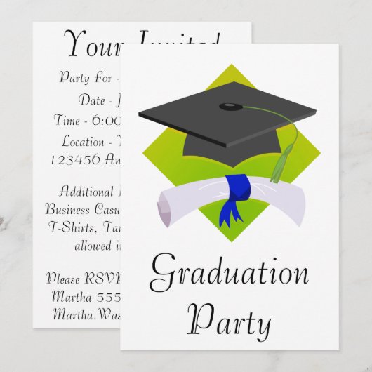 Afstudeerkap en diploma kaart (Voorkant / Achterkant)