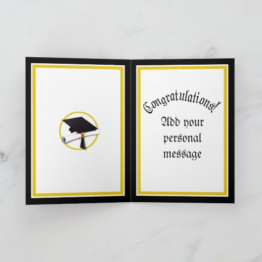 Afstudeerkap en diploma kaart (Binnen)