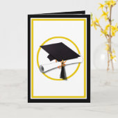 Afstudeerkap en diploma kaart (Gele Bloem)