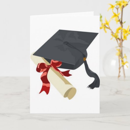 Afstudeerkap en diploma kaart (Gele Bloem)