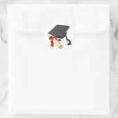 Afstudeerkap en diploma ronde sticker (Tas)