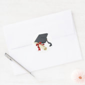 Afstudeerkap en diploma ronde sticker (Envelop)