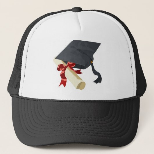 Afstudeerkap en diploma trucker pet (Voorkant)