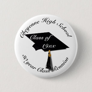 Afstudeerkap - Hoogschoolreünie Ronde Button 5,7 Cm