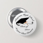 Afstudeerkap - Hoogschoolreünie Ronde Button 5,7 Cm (Voorkant /achterkant)