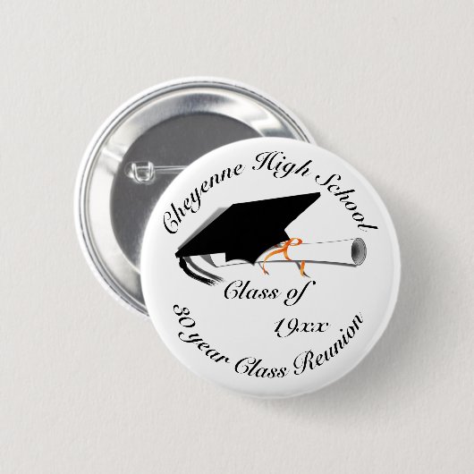 Afstudeerkap - Hoogschoolreünie Ronde Button 5,7 Cm (Voorkant /achterkant)