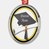 Afstudeerkap met diploma en goudcirkel metalen ornament (Links)