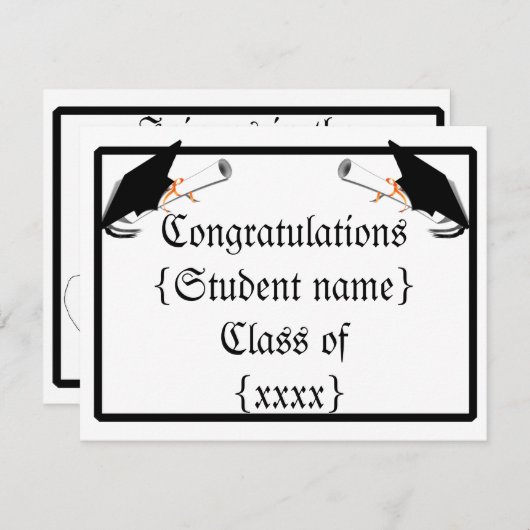 Afstudeerkap met diploma kaart (Voorkant / Achterkant)