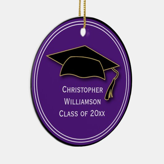 Afstudeerkapklasse van de Keepomwille School Paars Keramisch Ornament (Rechts)