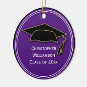 Afstudeerkapklasse van de Keepomwille School Paars Keramisch Ornament (Links)