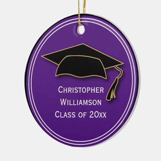 Afstudeerkapklasse van de Keepomwille School Paars Keramisch Ornament (Links)