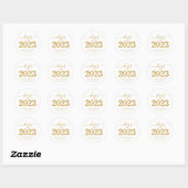 Afstudeerklas 2023 Gouden Script Ronde Sticker (Vel)