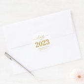 Afstudeerklas 2023 Gouden Script Ronde Sticker (Envelop)